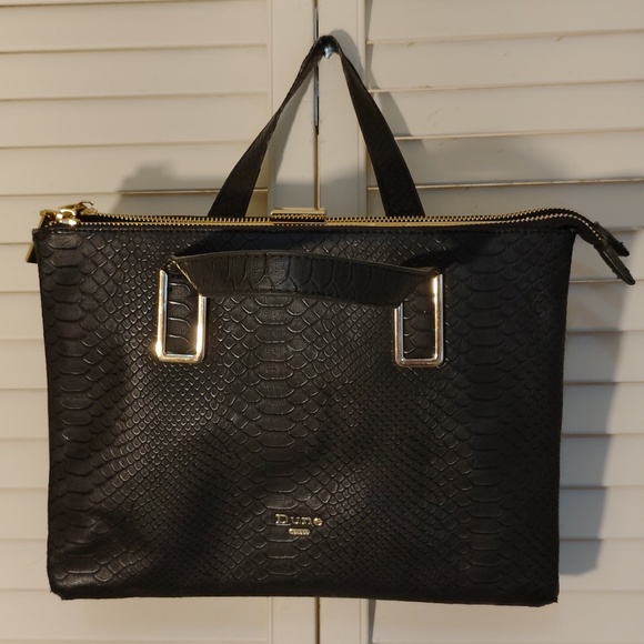 Dune London Handbags - Dune London Black Satin Cosmetic Bag with Gold Accents